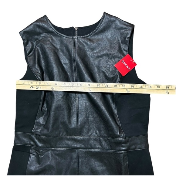 NWT SPANX Leather Like Combo Dress Large Black - Picture 9 of 14